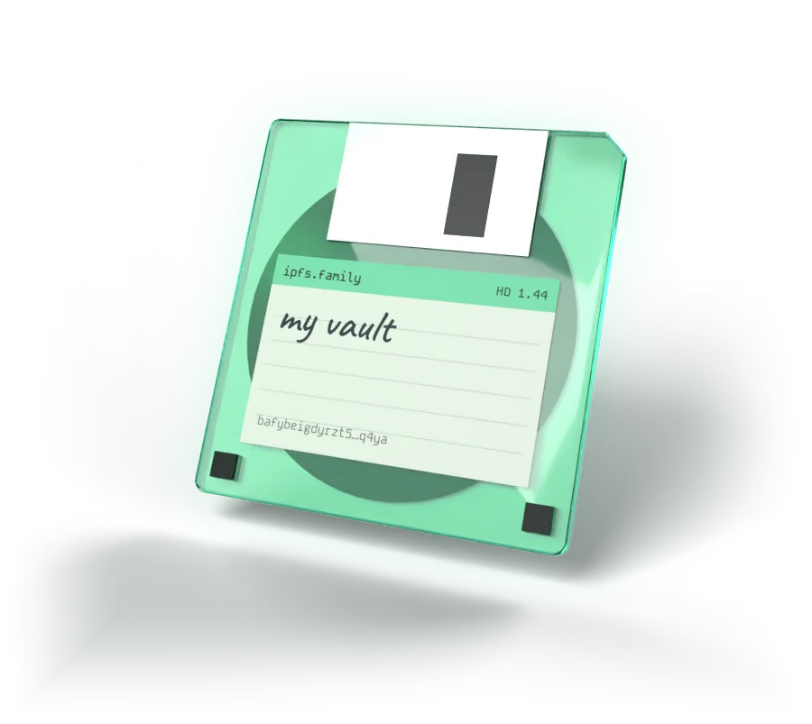 A clear mint floppy disk