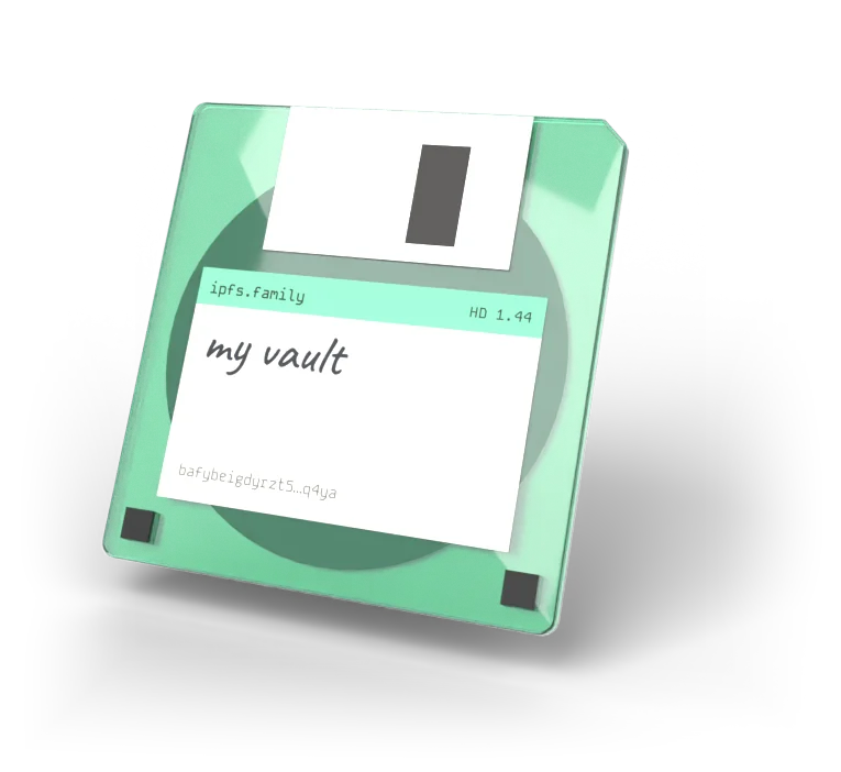 A clear mint floppy disk